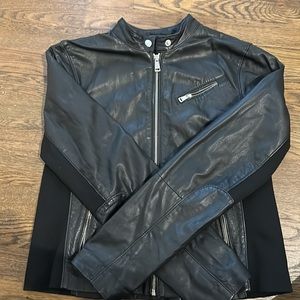 Lauren Ralph Lauren 100% lamb leather Stretch biker jacket